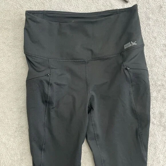NWOT Eddie Bauer Women's S High-Waisted Black Leggings Side Zip Pockets - Picture 8 of 9